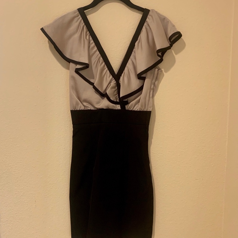 Black and gold/beige mini dress